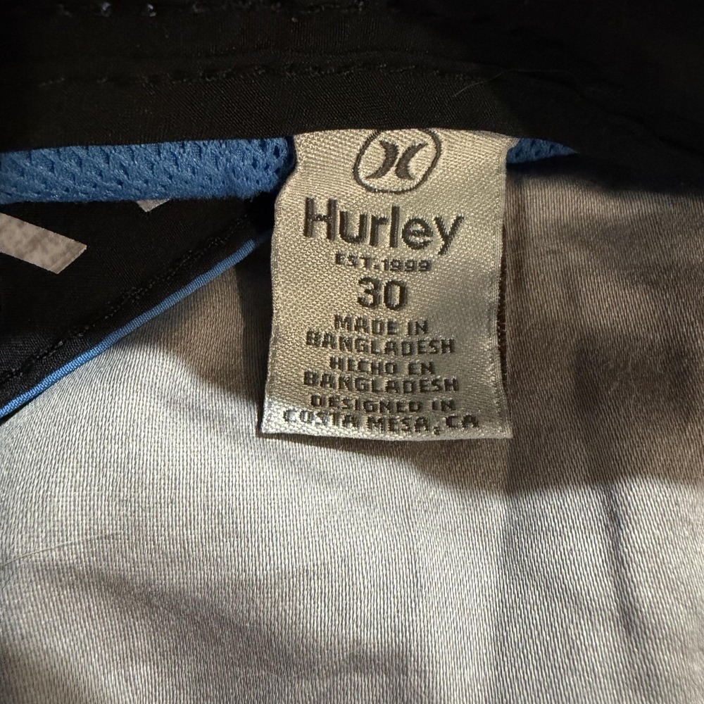 Hurley Shorts Mens 30 Blue Chino Microfiber Flat Front Zip Fly Pockets Summer - Picture 2 of 4
